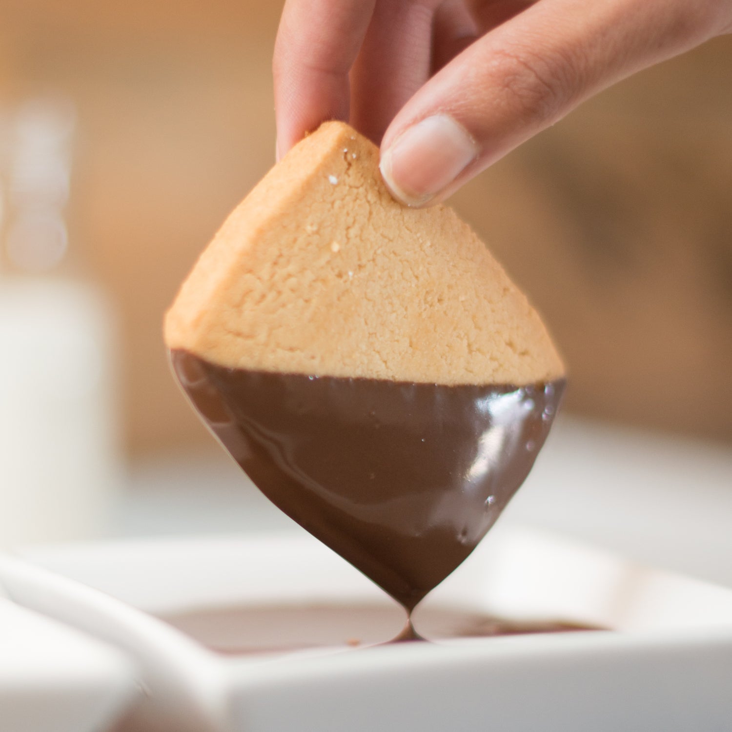Chocolate-Dipped Macadamia Shortbread
