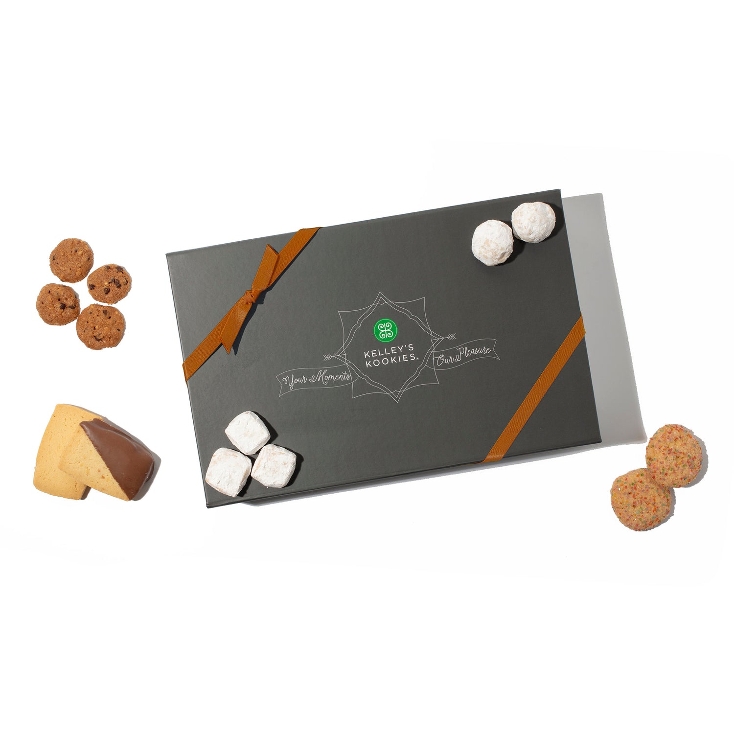 deluxe gift box with brown ribbon