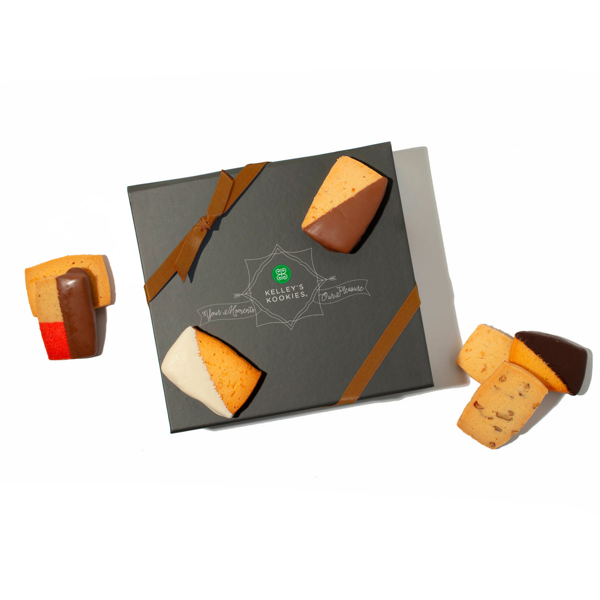 ultimate shortbread classic gift box with brown ribbon